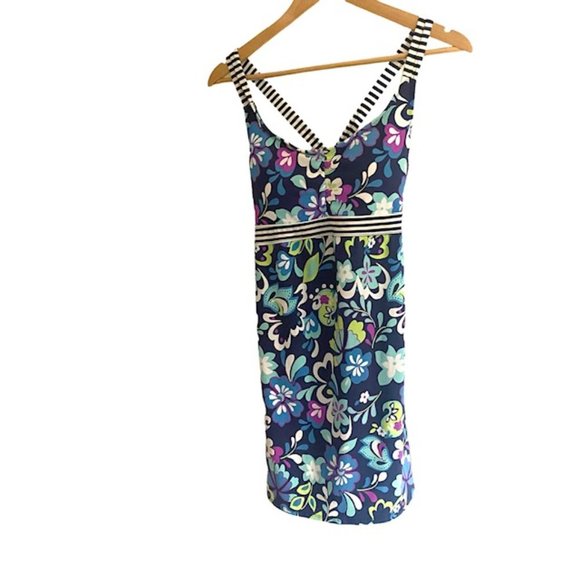 Title Nine Blue Floral Dress Medium - Picture 1 of 4